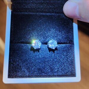 Moissanite Earrings Sterling Silver